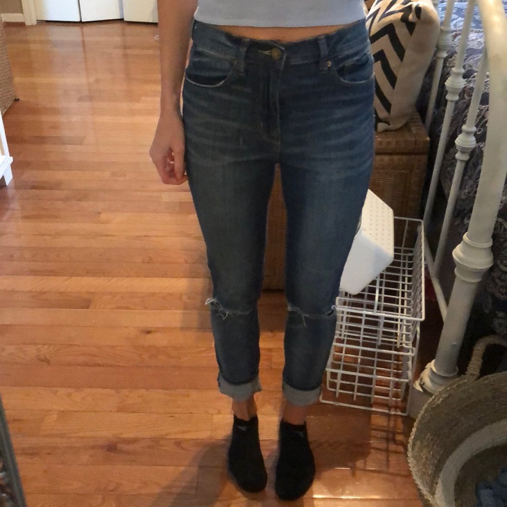 women’s high waisted jeans with knee holes